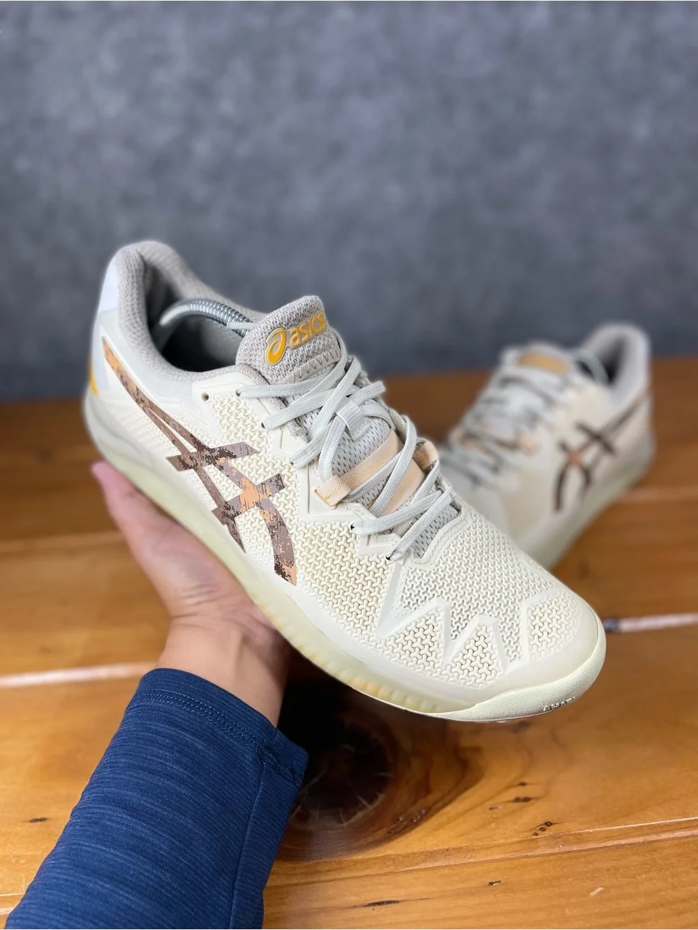ASICS Gel Resolution 8 Womens Size 12 Earth Day Tennis Shoes NO INSOLES 1042A163